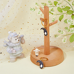 Сплав эмаль инь-ян кот пар брелок KEYC-WH0025-061