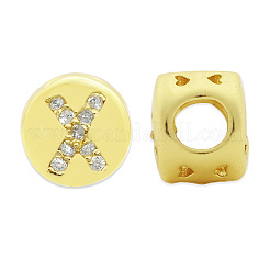 Laiton micro pavé de perles de zircone cubique claires&nbsp;KK-T030-LA843-XX3