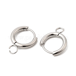 Фурнитура для сережек-колец Huggie Hoop из нержавеющей стали 304&nbsp;STAS-J400-36A-P
