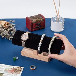 T-Bar-Armbandständer aus Bambussamt&nbsp;BDIS-WH0002-08