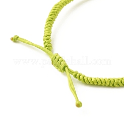 Pulsera de cuentas trenzadas con trébol de acero inoxidable 304&nbsp;BJEW-JB07846