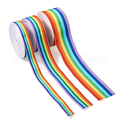 Ленты из полиэстера в полоску 30 м 3 цветов радуги&nbsp;OCOR-TA0001-77