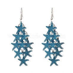 Серьги-подвески в виде морских звезд из нержавеющей стали 430&nbsp;EJEW-A137-11P-02