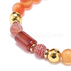 Set di braccialetti elasticizzati con perline di agata naturale mista in stile 4 pz 4&nbsp;BJEW-JB08780