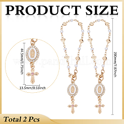 2 stücke herz & kreuz & oval jungfrau maria 304 edelstahl strass & emaille anhänger dekoration&nbsp;HJEW-MA0001-02