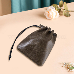 Sac de rangement en cuir de vache pour bijoux et cosmétiques&nbsp;ABAG-BBC0001-34A