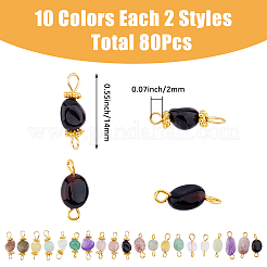 80 colgante de conector de piedras preciosas naturales mezcladas de 20 estilos.&nbsp;PALLOY-AB00247