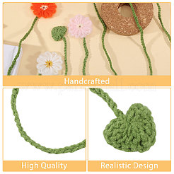 7 marcapáginas de flores de mohair de poliéster de 7 colores&nbsp;AJEW-GL0003-56