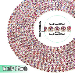 5 ярд цепочки из сплава стекла и страз&nbsp;AJEW-TA0002-49B