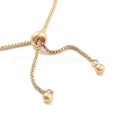 Браслеты-слайдеры из латуни с прозрачным кубическим цирконием и конским глазом&nbsp;BJEW-B094-06B-G