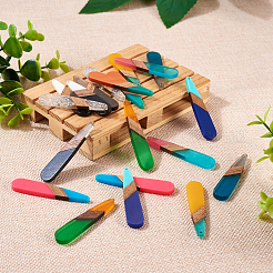 20шт 10 цвета смолы и орехового дерева большие подвески RESI-TA0001-66