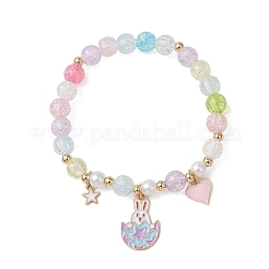 Браслеты с подвесками из эмали из пасхального сплава&nbsp;BJEW-JB13331