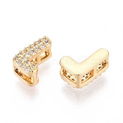 Laiton micro pavé de perles de zircone cubique claires&nbsp;KK-T071-17G-L