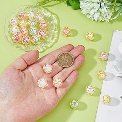 24 шт. 6-цветные прозрачные акриловые бусины с УФ-покрытием&nbsp;TACR-DC0001-11