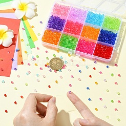 2400шт 12 цвета прозрачные акриловые бусины&nbsp;TACR-YW0002-42