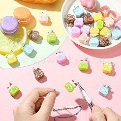 30 шт. 6 цвета непрозрачные подвески из смолы&nbsp;RESI-CJ0004-77