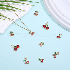 8pcs 4 estilos latón micro pavé colgantes de circonita cúbica&nbsp;KK-ME0004-80