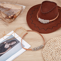 2 pieza de correas para sombrero de vaquero de poliéster y cuero de vaca&nbsp;HJEW-BC00101