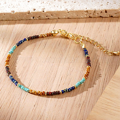 Armbänder aus natürlichem Imperialjaspis und synthetischen Türkisperlen für Damen&nbsp;LS-CX4313