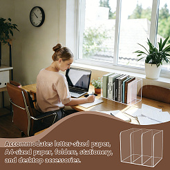 2 Stück 3-fach Acryl-Zeitschriftenständer/Buchstützen für den Schreibtisch&nbsp;ODIS-WA0001-17