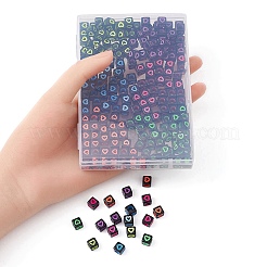 210шт 6 цвета непрозрачные белые акриловые европейские бусины MACR-YW0002-75B