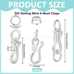 925 стерлингового серебра S-крюк пряжки&nbsp;FIND-BC0014-25B