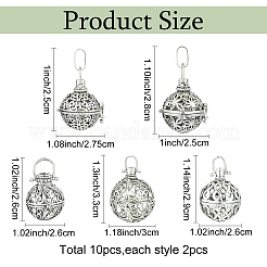 10 шт. 5 стиля подвески из латуни с покрытием на стойке&nbsp;KK-YW0003-38