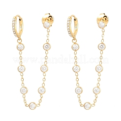 Orecchini a cerchio con strass in acciaio inossidabile 304&nbsp;EJEW-A161-04G-01