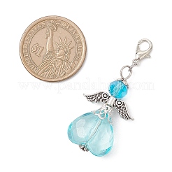 Подвеска в форме сердца ангела из стекла и акрила&nbsp;HJEW-JM03754