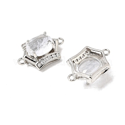 Conectores de eslabones de latón con circonitas cúbicas micro pavé y vidrioes.&nbsp;GL-CBA86BA-01P-C