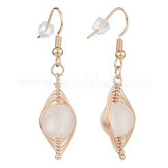 Orecchino intrecciato in selenite naturale&nbsp;EJEW-JE04845-04