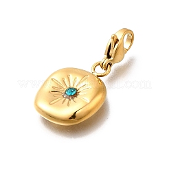 Colgantes de rhinestone de acero inoxidable 304 redondos y planos para decoración.&nbsp;STAS-R159-53G