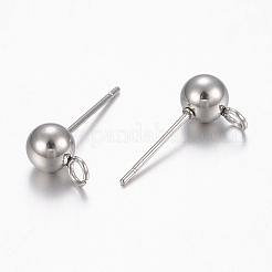 Фурнитура для сережек-гвоздиков из нержавеющей стали 201&nbsp;STAS-H434-57P