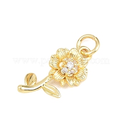 Pendenti in ottone con micro pavé di zirconi trasparenti per San Valentino&nbsp;KK-D258-07G-06