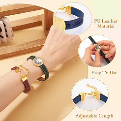 5 pz kit fai da te per realizzare braccialetti in cordino di pelle PU&nbsp;DIY-TA0012-05G