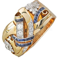 Кольца для пальцев из латуни с микропаве из прозрачных кубических цирконий&nbsp;FS-WGA7D1C-05