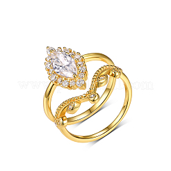 Кольца из латуни с микропаве из кубического циркония для женщин&nbsp;UG6552-1