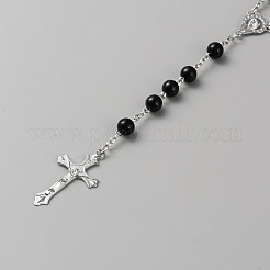 Rosenkranz-Perlenkette aus ABS-Kunststoffimitationsperlen&nbsp;NJEW-WH0001-20B