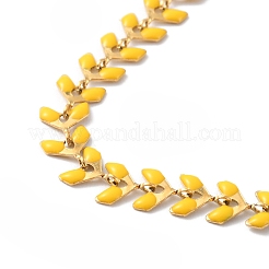 Bracelet chaînes à maillons épis de blé en émail&nbsp;BJEW-P271-02G-08