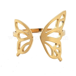 Кольца-манжеты из нержавеющей стали 304 с открытыми крыльями бабочки для женщин&nbsp;LS-RJEW-M024-02G
