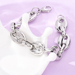 Armbänder aus Edelstahl 304 mit Kaffeebohnen-Gliederkette für Damen und Herren&nbsp;BJEW-F529-10B-P