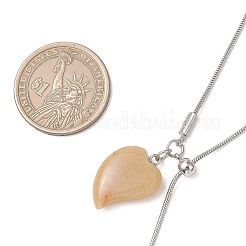 Подвеска в виде сердца из натурального серого агата&nbsp;NJEW-JN05897