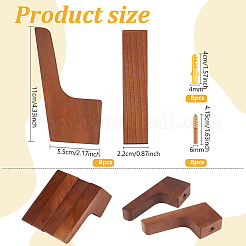 8 appendiabiti da parete in legno&nbsp;AJEW-DR0003-08