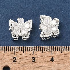 Латунные микро проложить кубического циркония бусы&nbsp;KK-C155-02S-01