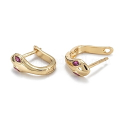 Orecchini a cerchio con zirconi cubici scintillanti serpente per donna ragazza&nbsp;EJEW-H126-25G-B