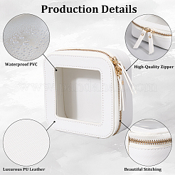 Квадратная шкатулка из искусственной кожи&nbsp;ODIS-WH20008-04B