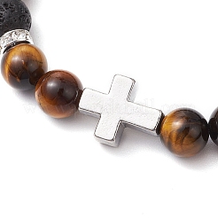 Braccialetti elastici con perline di pietre preziose miste naturali per donne e uomini&nbsp;BJEW-JB11280