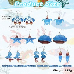 7 пара акриловых висячих серег 1 стилей&nbsp;EJEW-CJ0001-06