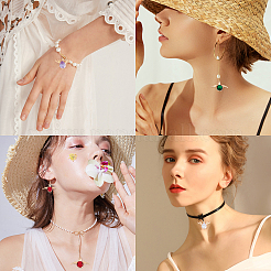 9 шт. 3 стиля 3 цвета латунные стеклянные подвески со стразами&nbsp;GLAA-SC0001-38LG