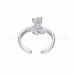 Не тускнеющая нержавеющая сталь 304 с 12 созвездием/знаком зодиака открытое кольцо-манжета для женщин&nbsp;RJEW-S405-156P-L